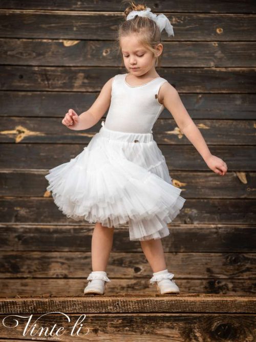 Βρεφική παιδική τούλινη φούστα tutu Λευκή Vinteli