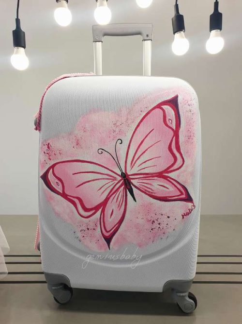 Σετ βάπτισης με ζωγραφισμένη βαλίτσα Πεταλούδα