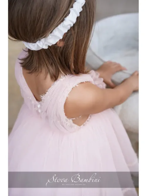 Βαπτιστικό ροζ φόρεμα Stova Bambini
