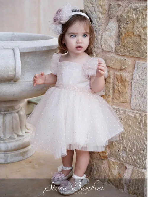 Βαπτιστικό φόρεμα πουά Stova Bambini | Geniusbaby