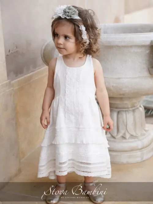 Boho βαπτιστικό φόρεμα Stova Bambini