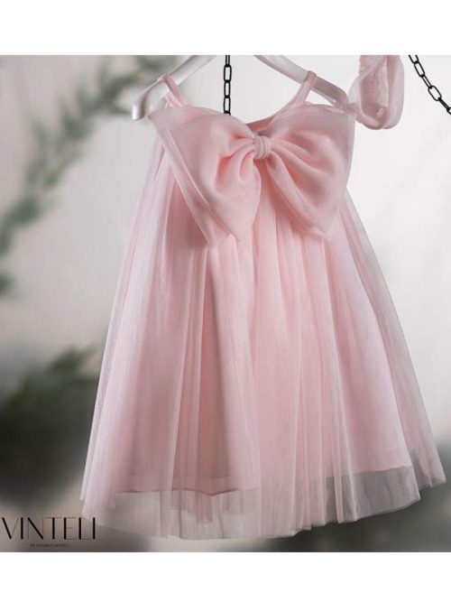 Ροζ Βαπτιστικό φόρεμα Vinte li