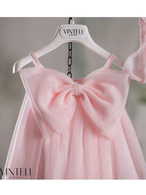 Ροζ Βαπτιστικό φόρεμα Vinte li